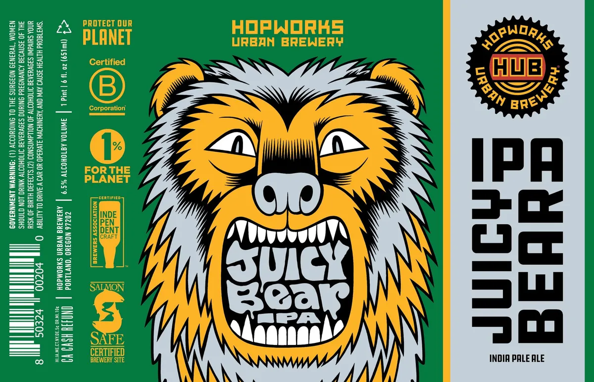Juicy Bear IPA — full label as filed with TTB