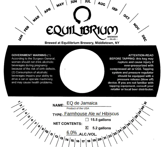 EQ de Jamaica — full label as filed with TTB