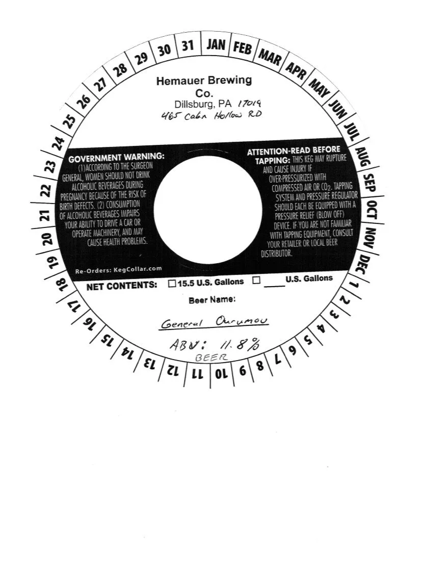 General Ourumov — full label as filed with TTB