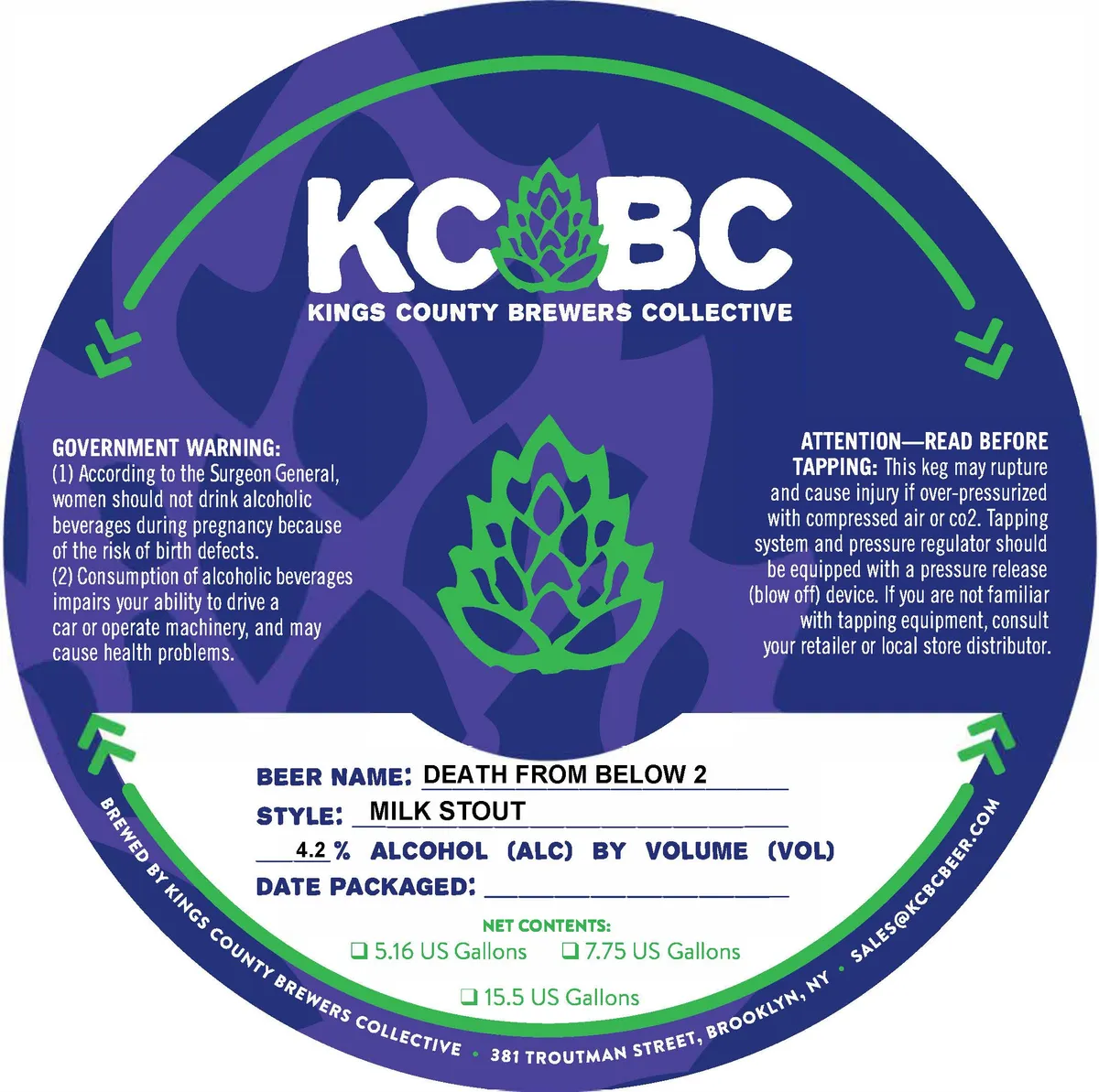 Death From Below 2 — full label as filed with TTB