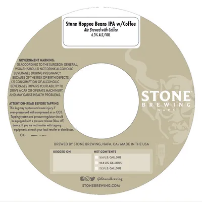 Stone Hoppee Beans IPA w/Coffee label