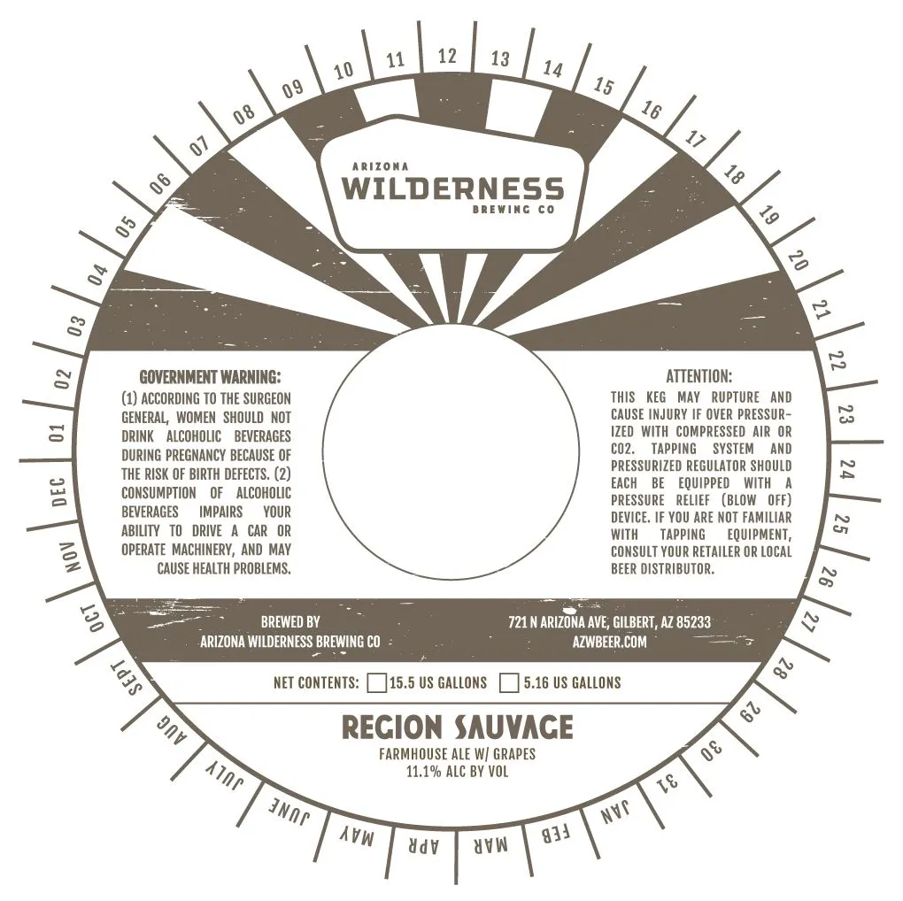 Region Sauvage — full label as filed with TTB