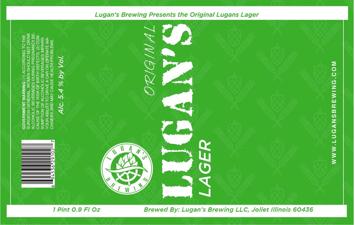 Lugan's Lager — full label as filed with TTB