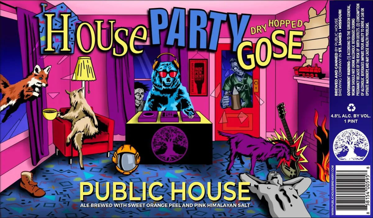 House Party Dry Hopped Gose — full label as filed with TTB