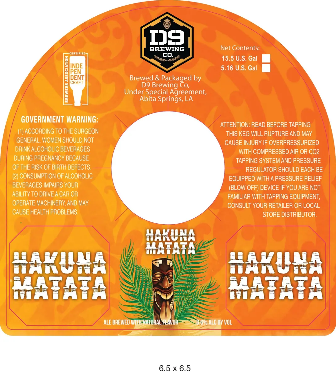 Hakuna Matata — full label as filed with TTB