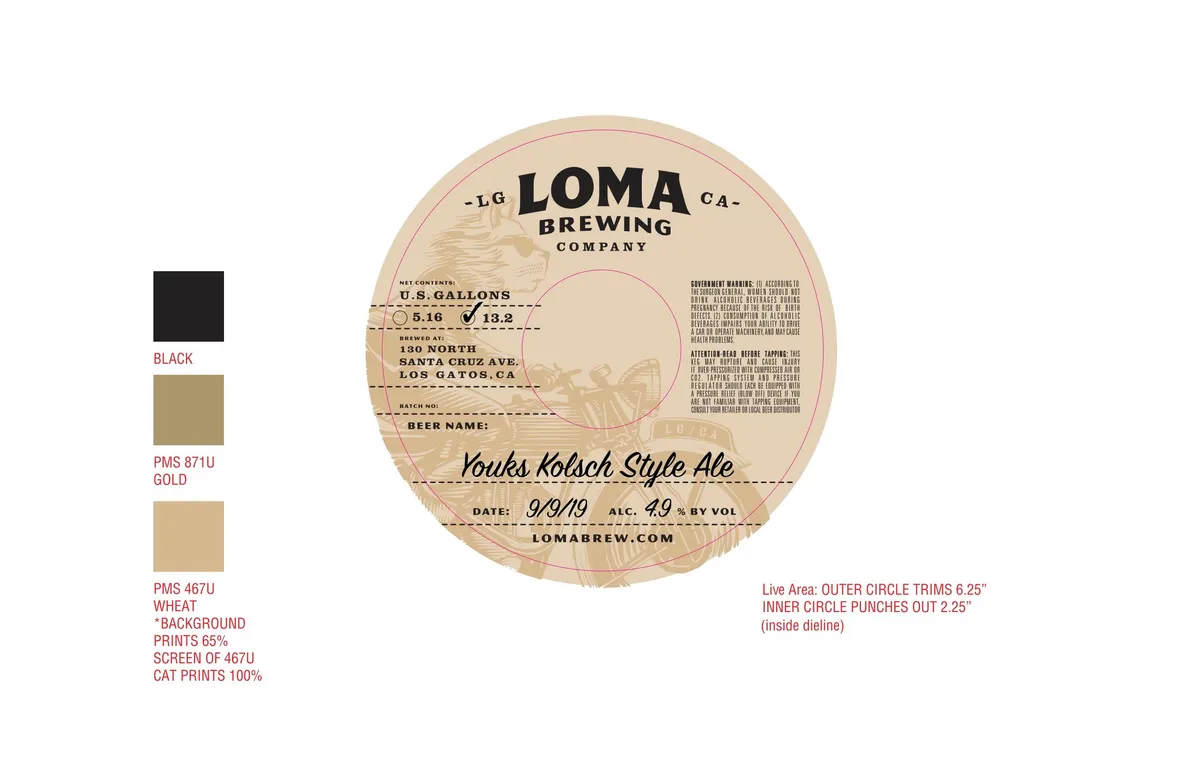 Youks Kolsch Style Ale — full label as filed with TTB