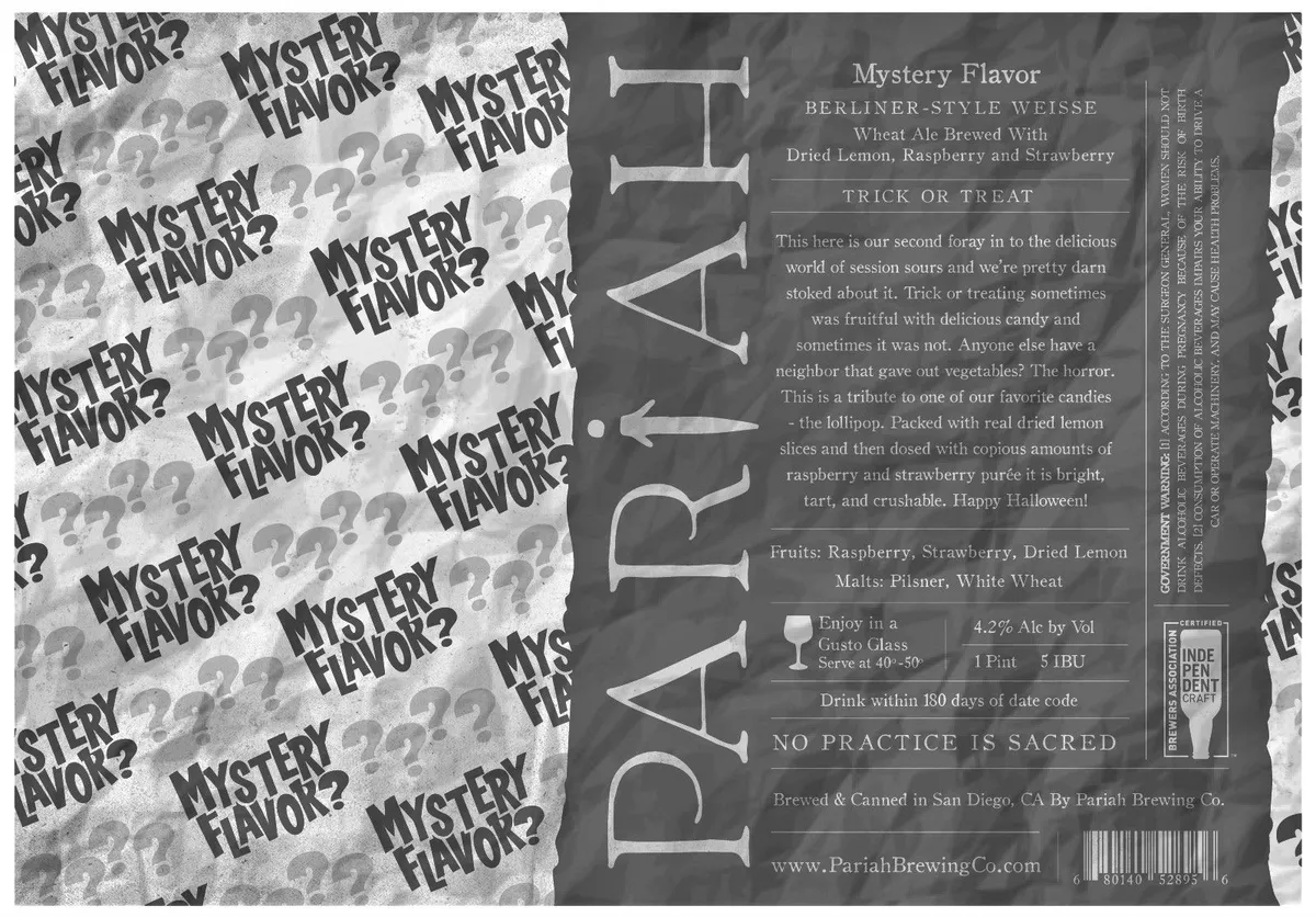Mystery Flavor — full label as filed with TTB