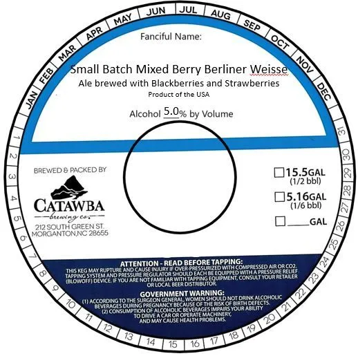 Small Batch Mixed Berry Berliner Weisse — full label as filed with TTB