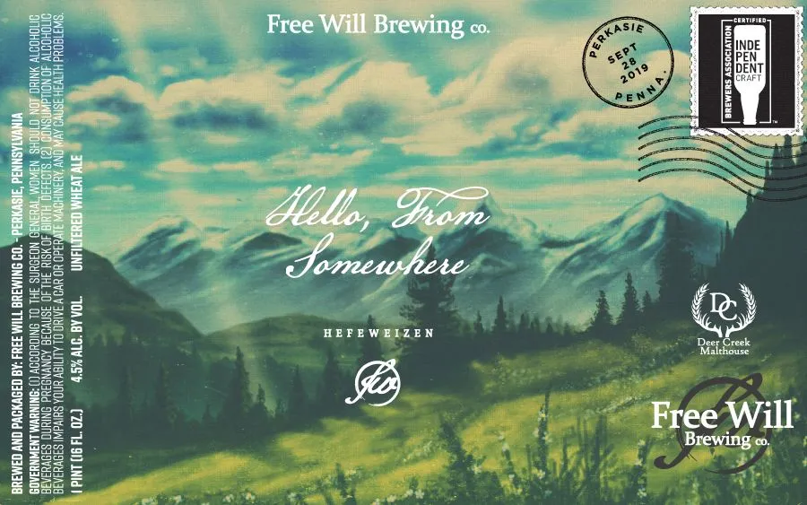 Hello, From Somewhere — full label as filed with TTB