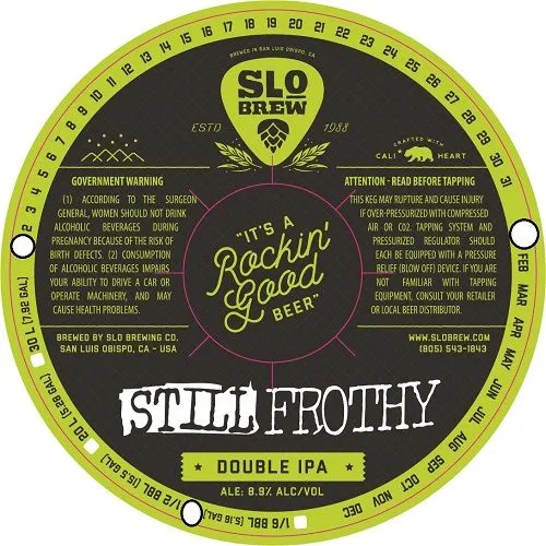 Still Frothy — full label as filed with TTB