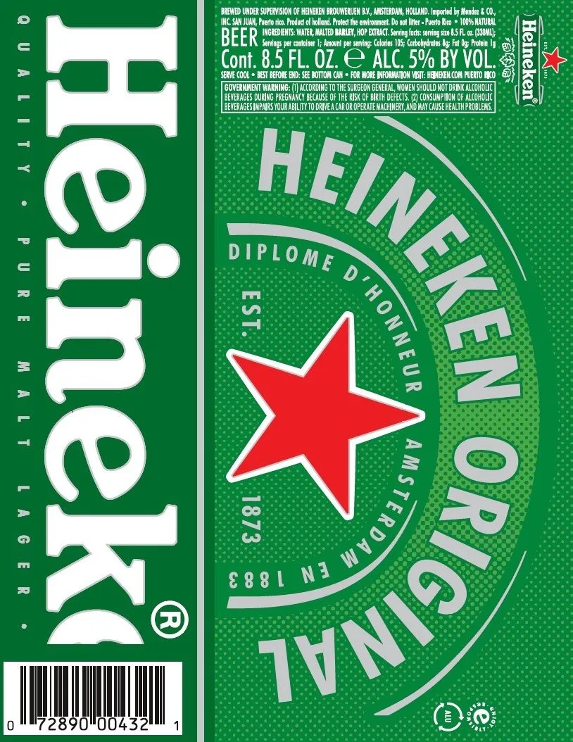 Heineken Original — full label as filed with TTB