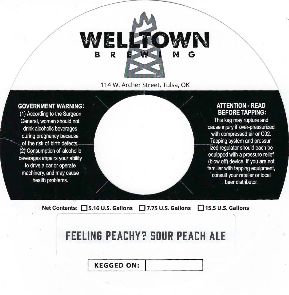 Feeling Peachy? Sour Peach Ale — full label as filed with TTB