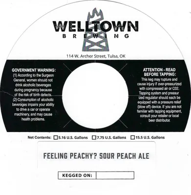 Feeling Peachy? Sour Peach Ale label