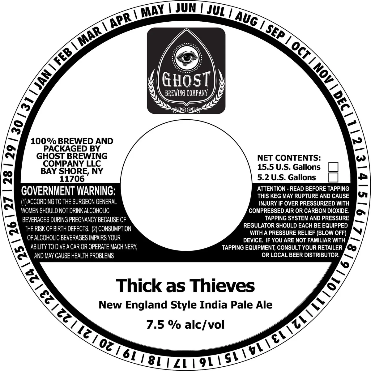 Thick As Thieves New England Style India Pale Ale — full label as filed with TTB