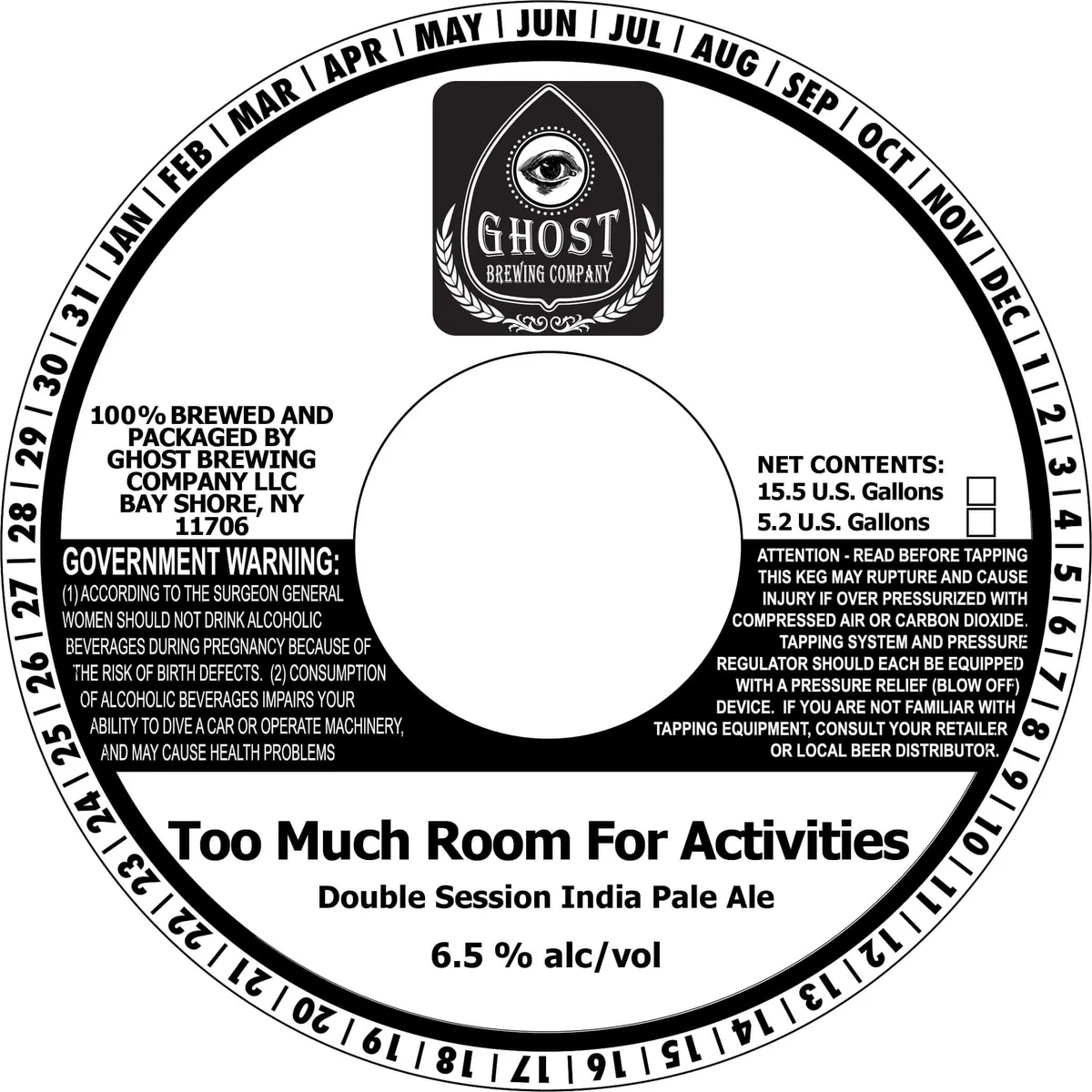 Too Much Room for Activities Double Session India Pale Ale — full label as filed with TTB