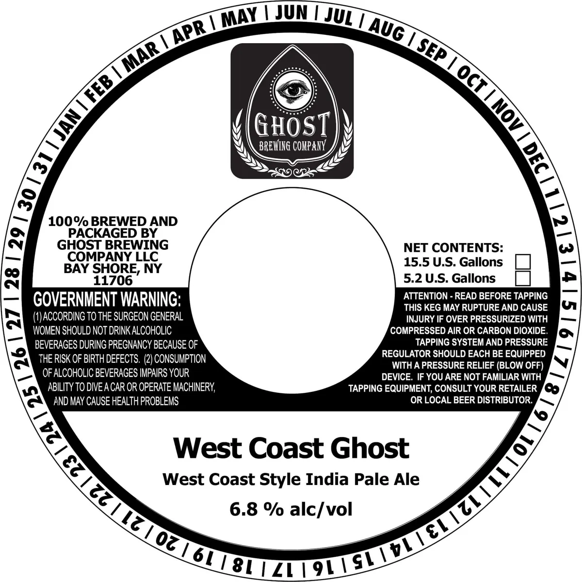West Coast Ghost West Coast Style India Pale Ale — full label as filed with TTB