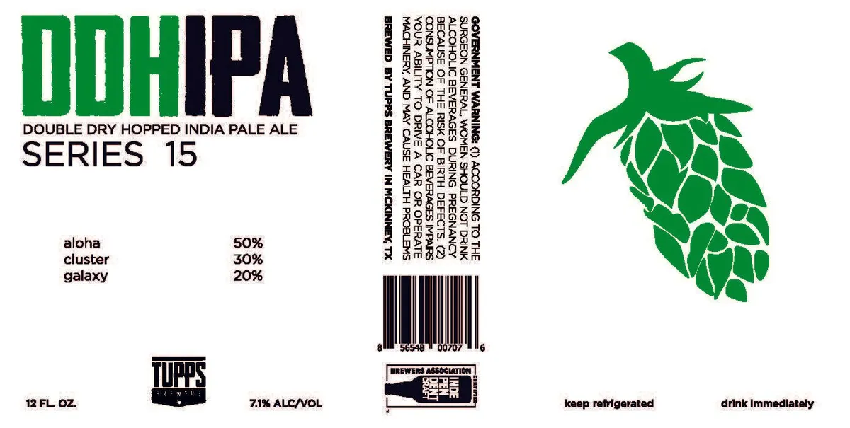 DDH IPA Series 15 — full label as filed with TTB