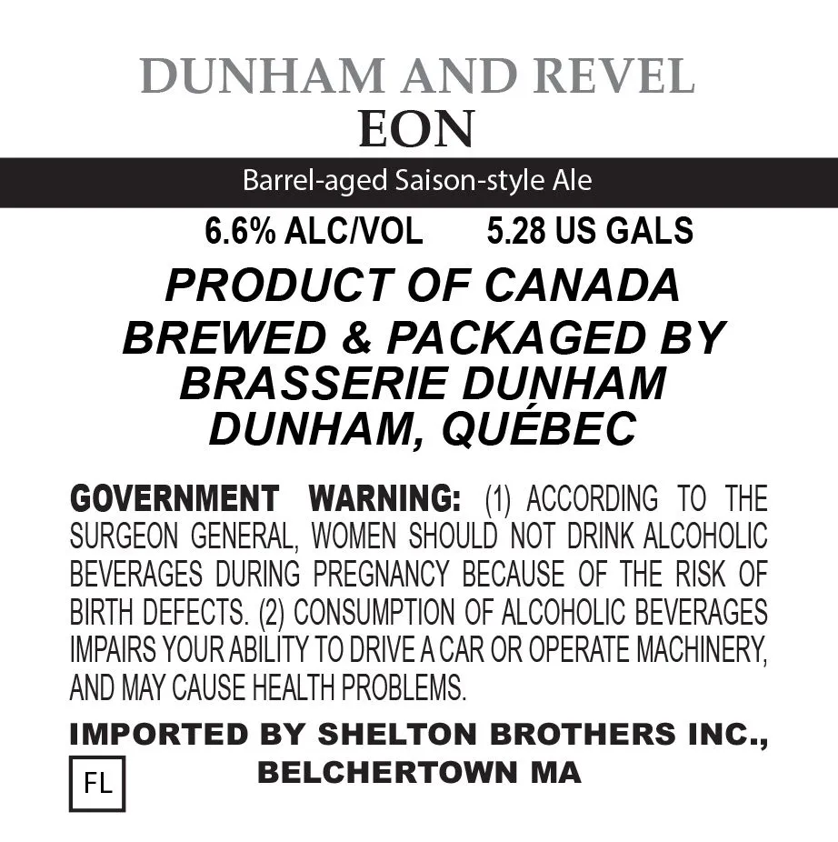 Eon — full label as filed with TTB
