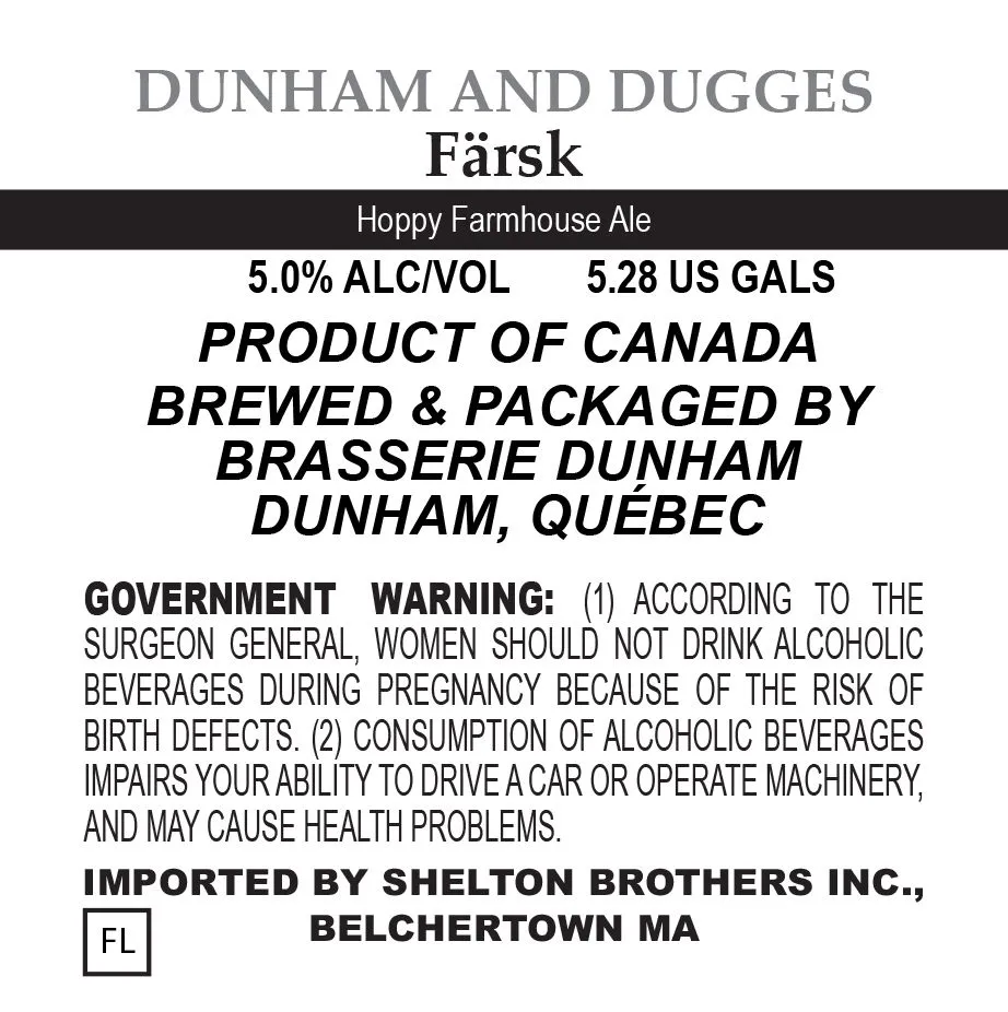 Färsk — full label as filed with TTB