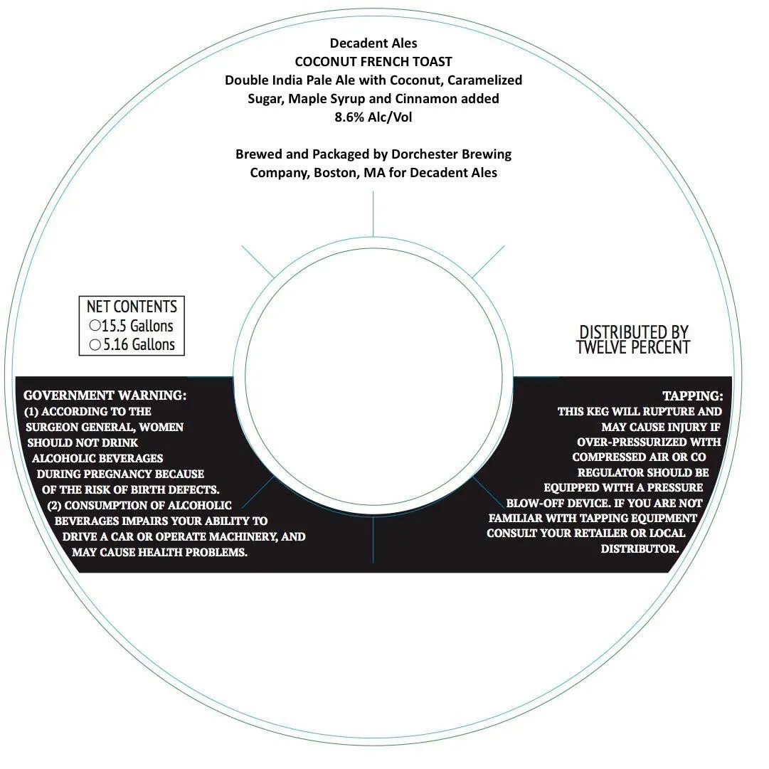 Coconut French Toast — full label as filed with TTB