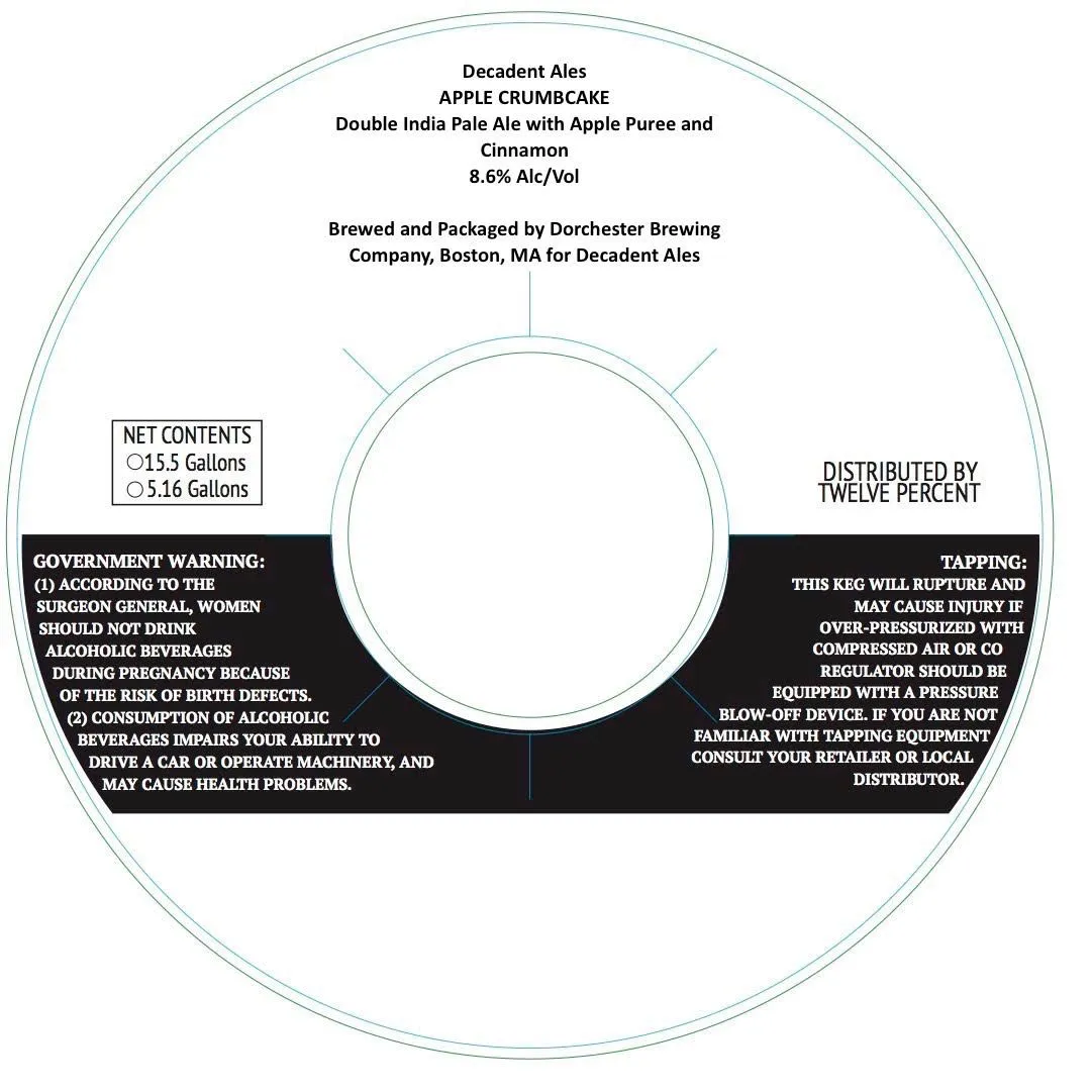 Apple Crumbcake — full label as filed with TTB