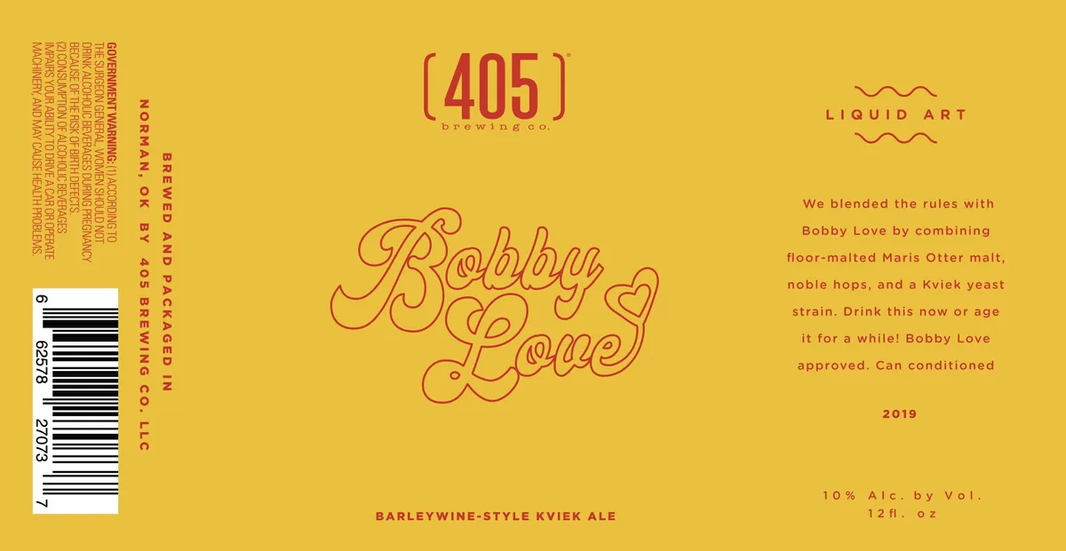 Bobby Love — full label as filed with TTB