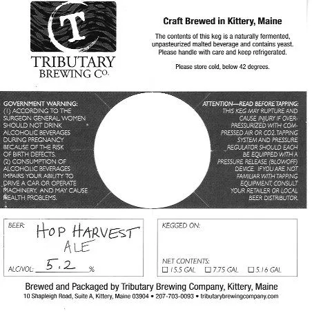 Hop Harvest Ale — full label as filed with TTB