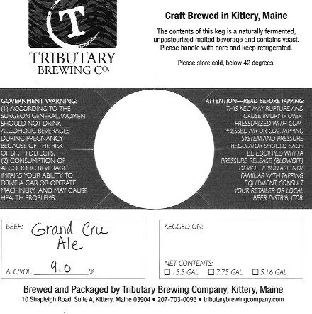 Grand Cru Ale — full label as filed with TTB