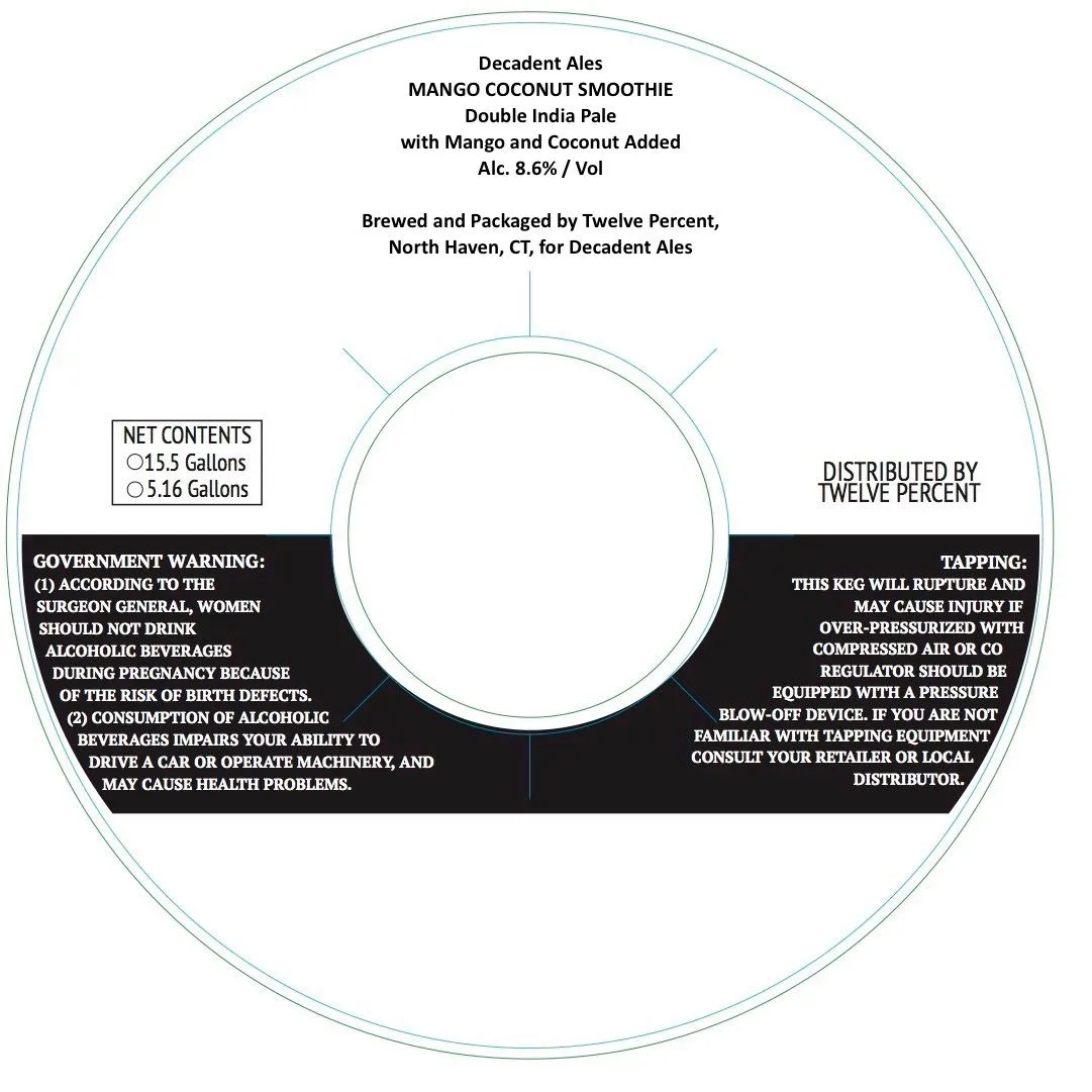 Mango Coconut Smoothie — full label as filed with TTB