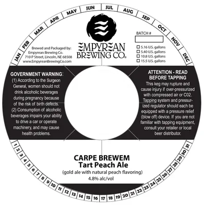 Carpe Brewem Tart Peach Ale label