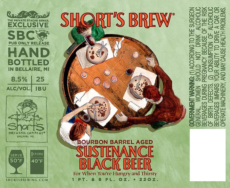 Bourbon Barrel Aged Sustenance Black Beer — full label as filed with TTB