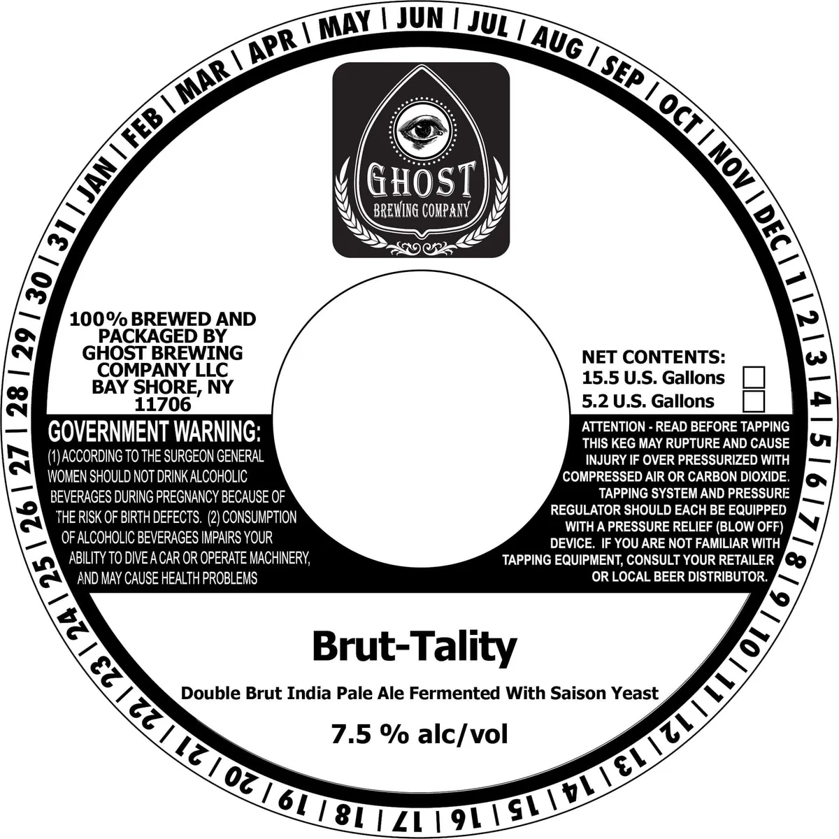 Brut-Tality Double Brut India Pale Ale Fermented with Saison Yeast — full label as filed with TTB