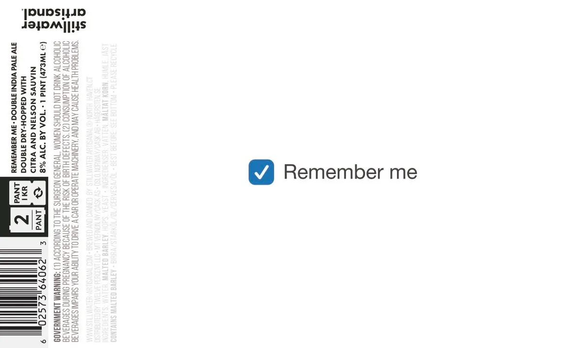 Remember Me — full label as filed with TTB