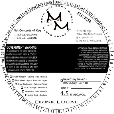 Never Say Never - Blackberry label