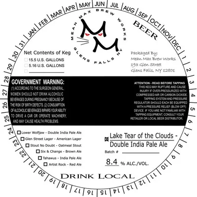 Lake Tear of the Clouds label