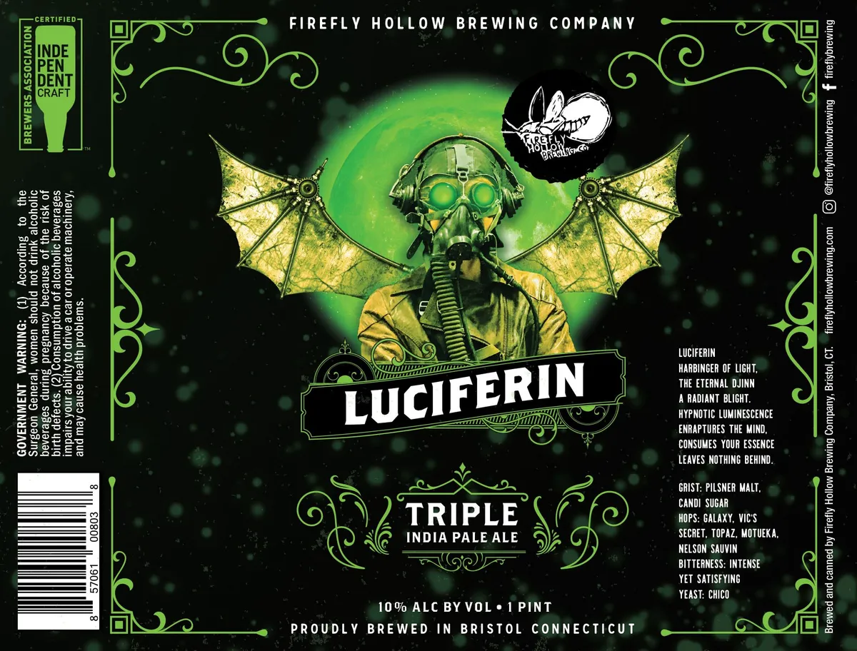 Luciferin Triple India Pale Ale — full label as filed with TTB