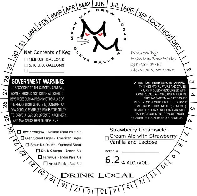 Strawberry Creamsicle — full label as filed with TTB