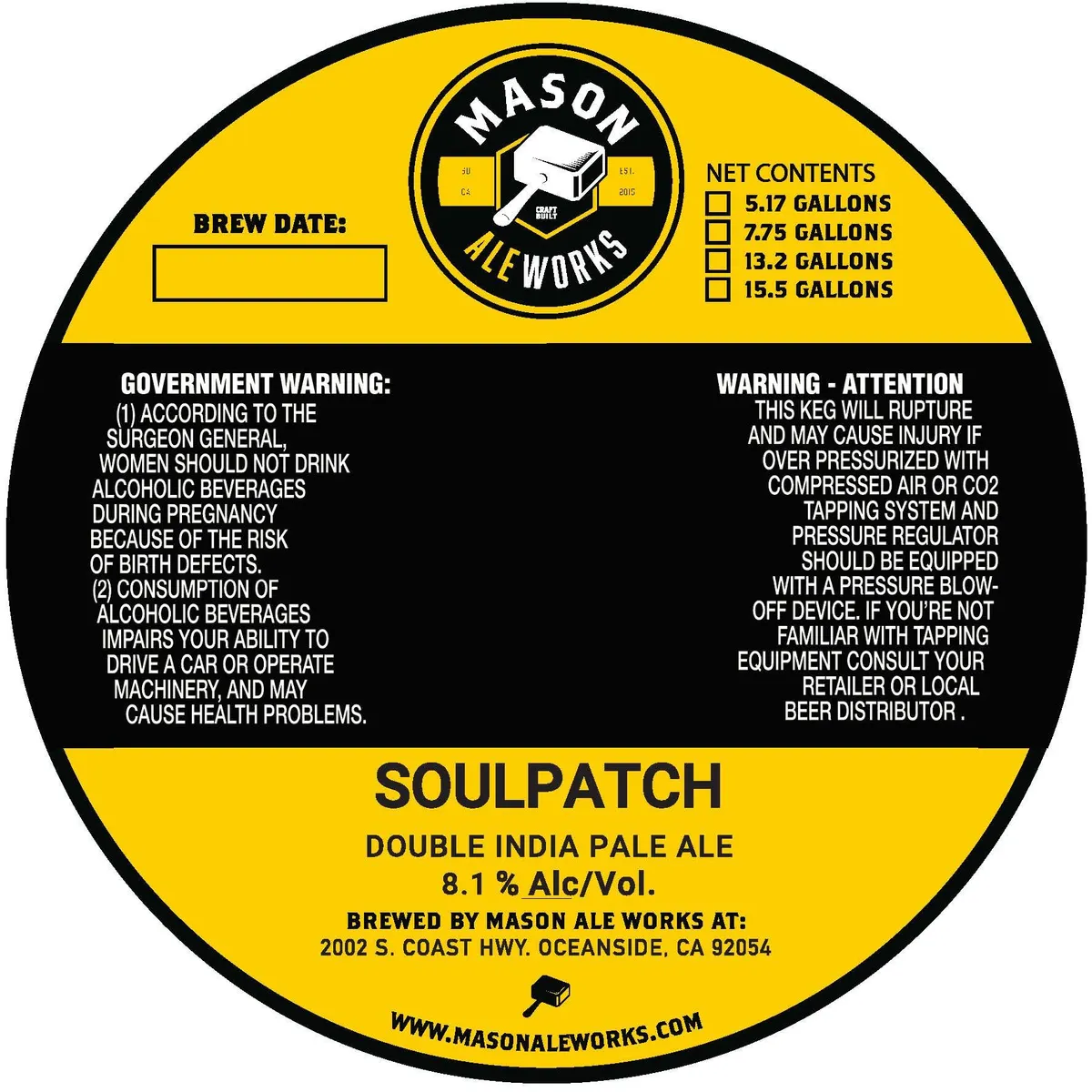 Soulpatch — full label as filed with TTB