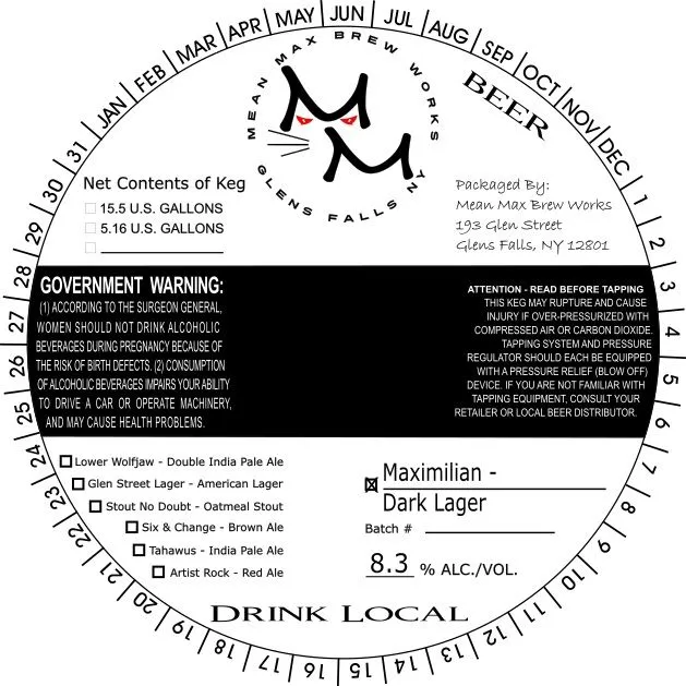 Maximilian — full label as filed with TTB