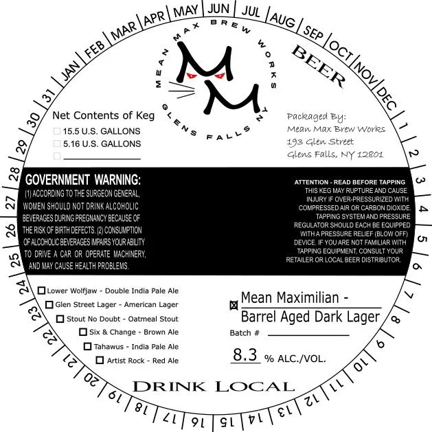Mean Maximilian — full label as filed with TTB
