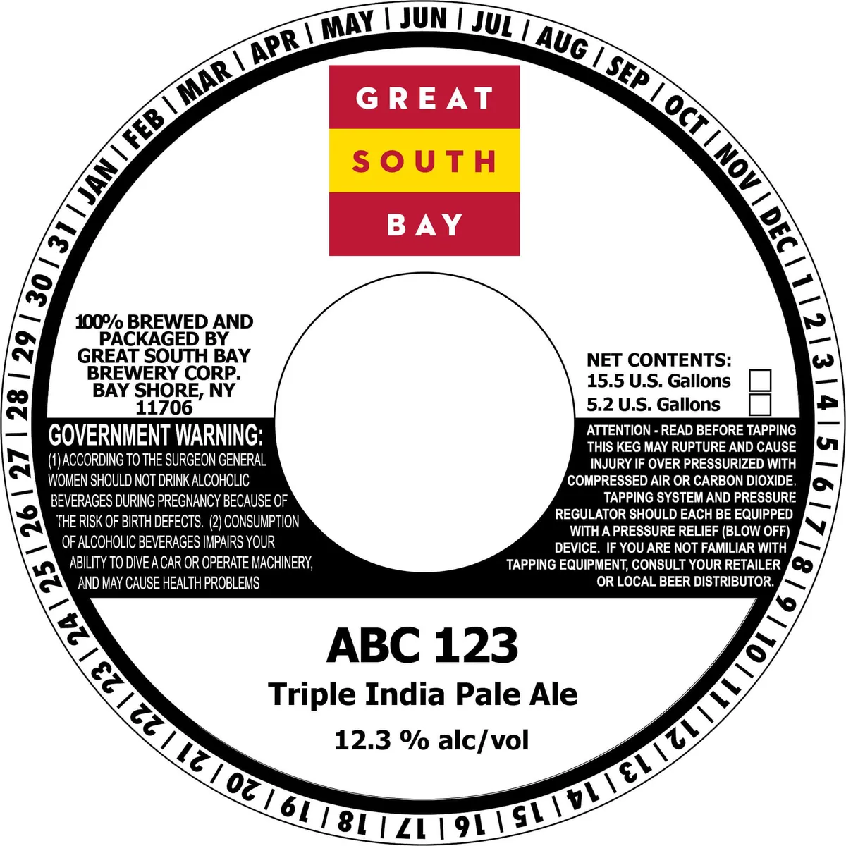 ABC 123 Triple India Pale Ale — full label as filed with TTB