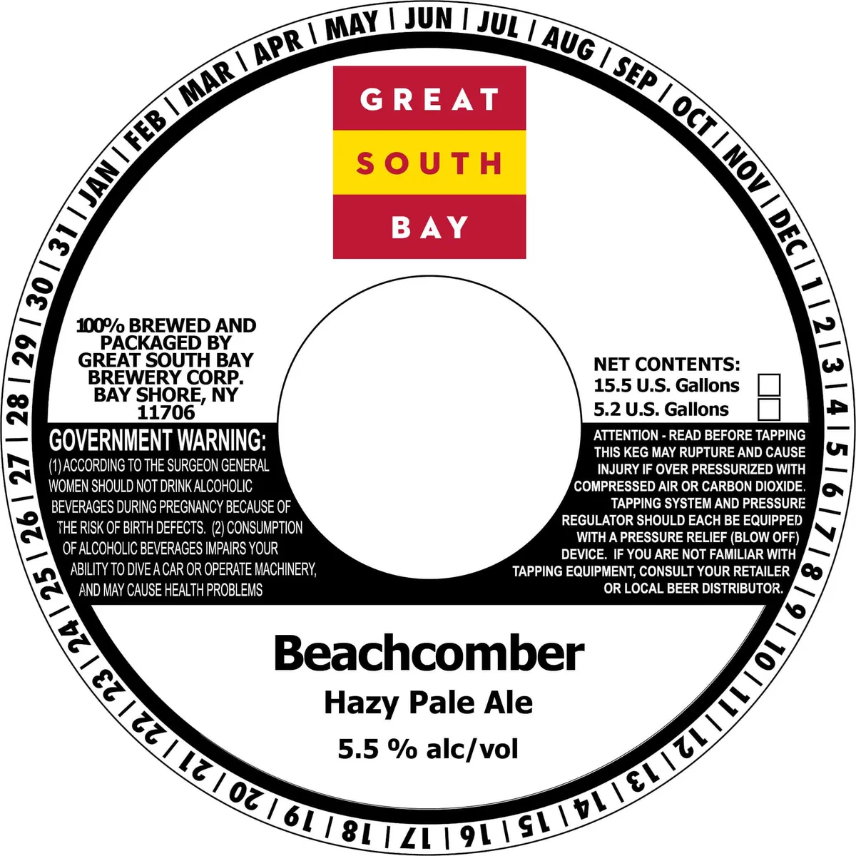 Beachcomber Hazy Pale Ale — full label as filed with TTB