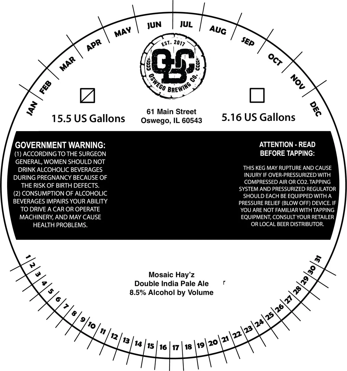 Mosaic Hay'z — full label as filed with TTB