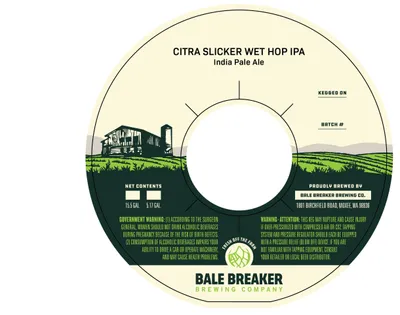 Citra Slicker Wet Hop IPA label