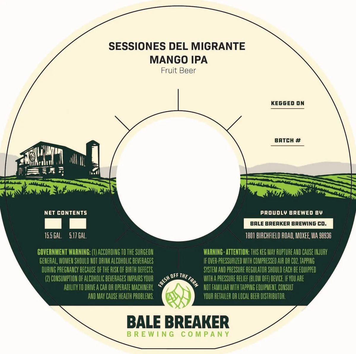 Sessiones Del Migrante Mango IPA — full label as filed with TTB