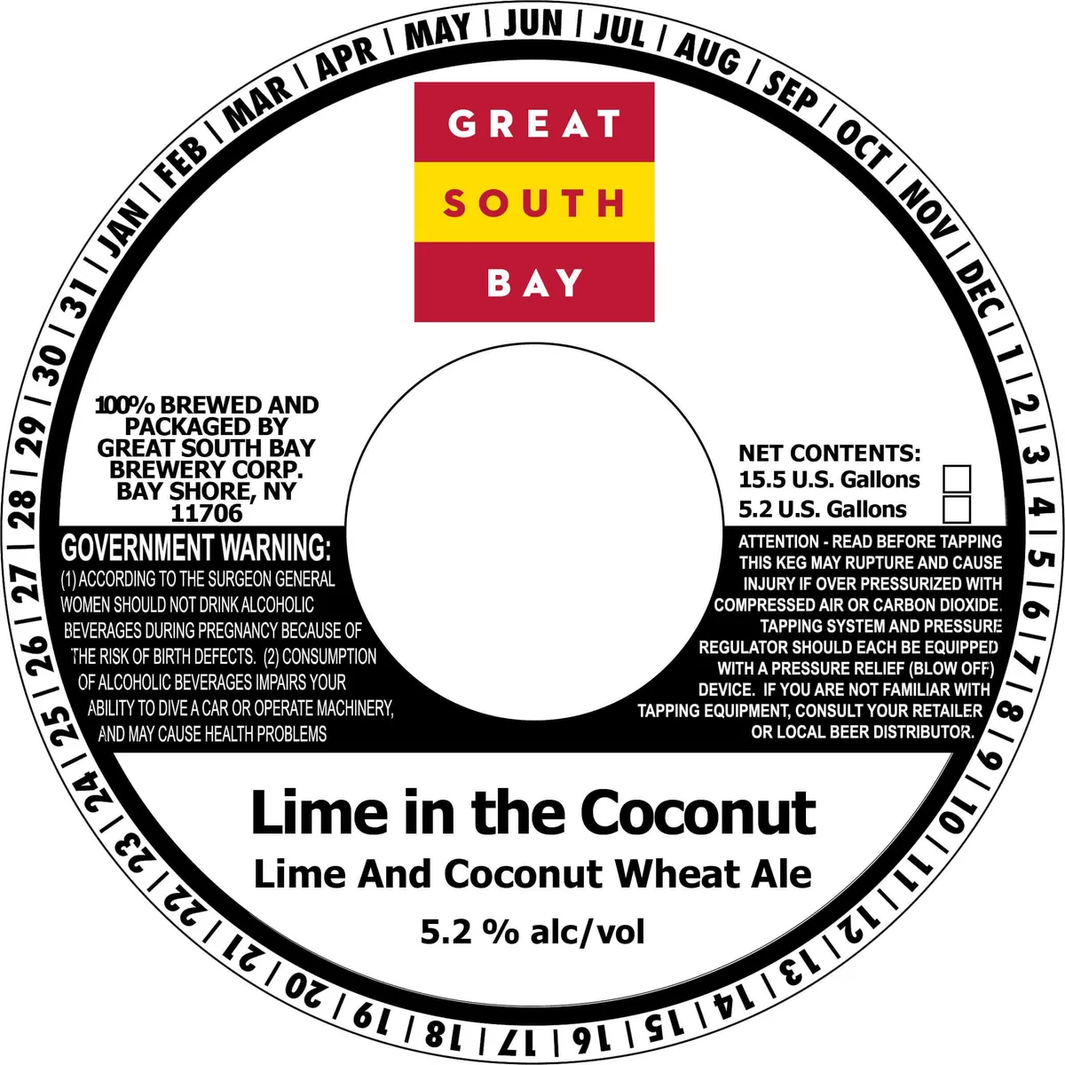 Lime in the Coconut Lime and Coconut Wheat Ale — full label as filed with TTB