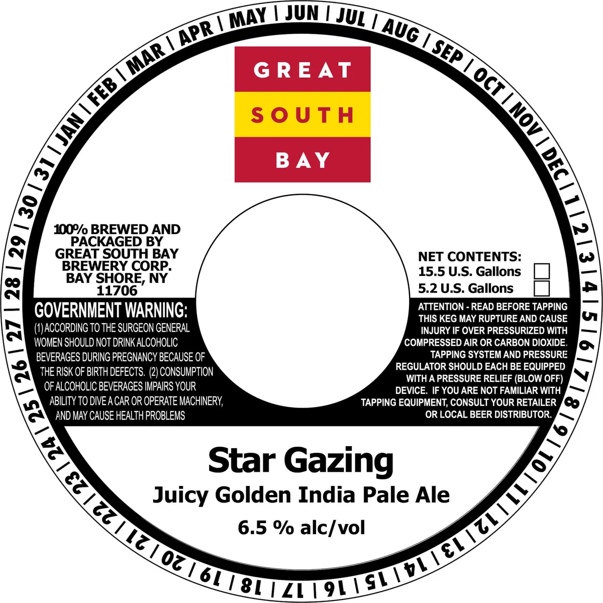 Star Gazing Juicy Golden India Pale Ale — full label as filed with TTB