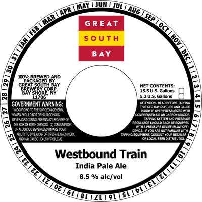 Westbound Train label