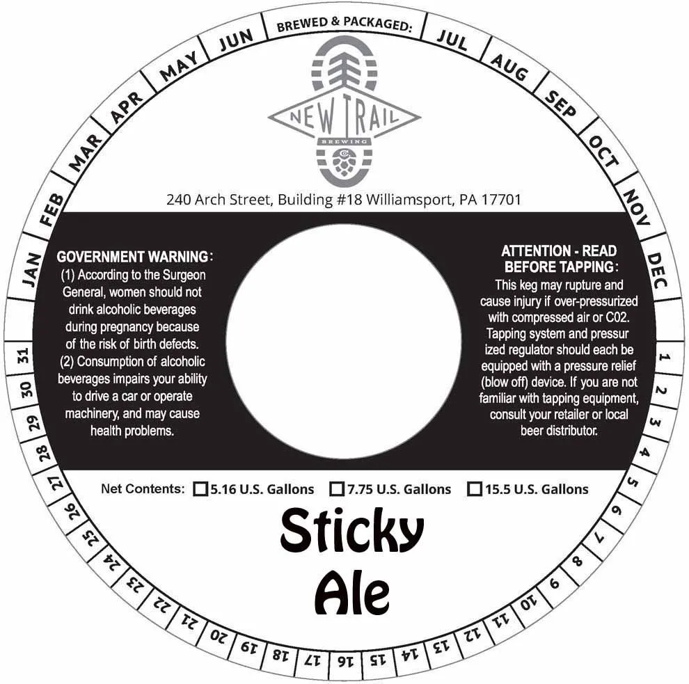 Sticky Ale — full label as filed with TTB