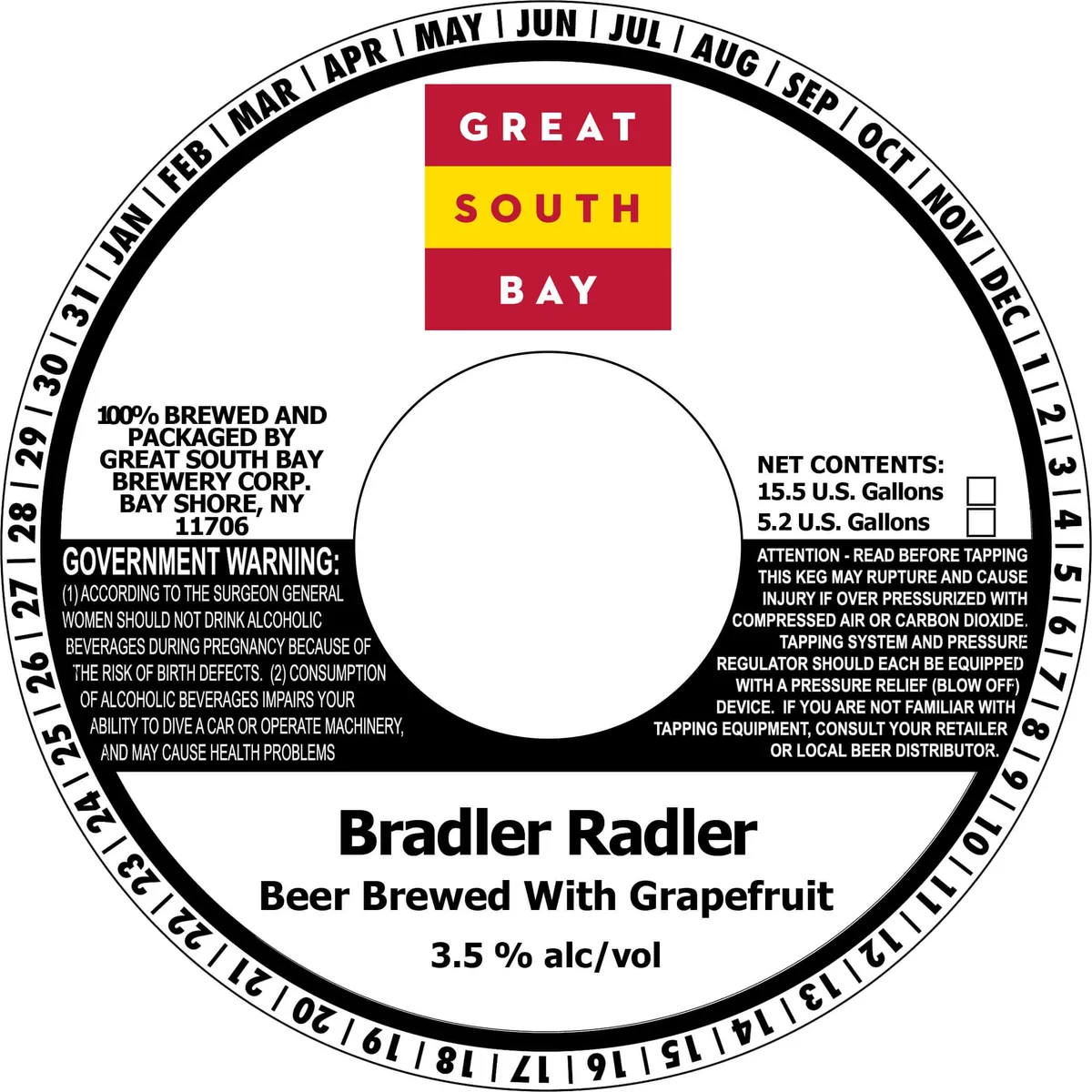 Bradler Radler Beer Brewed with Grapefruit — full label as filed with TTB